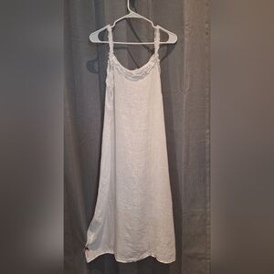 Francesca Bettini White Linen Midi Dress Size M